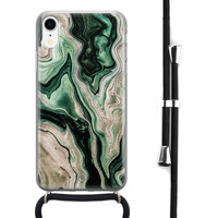 Casimoda iPhone XR hoesje met koord - Green waves