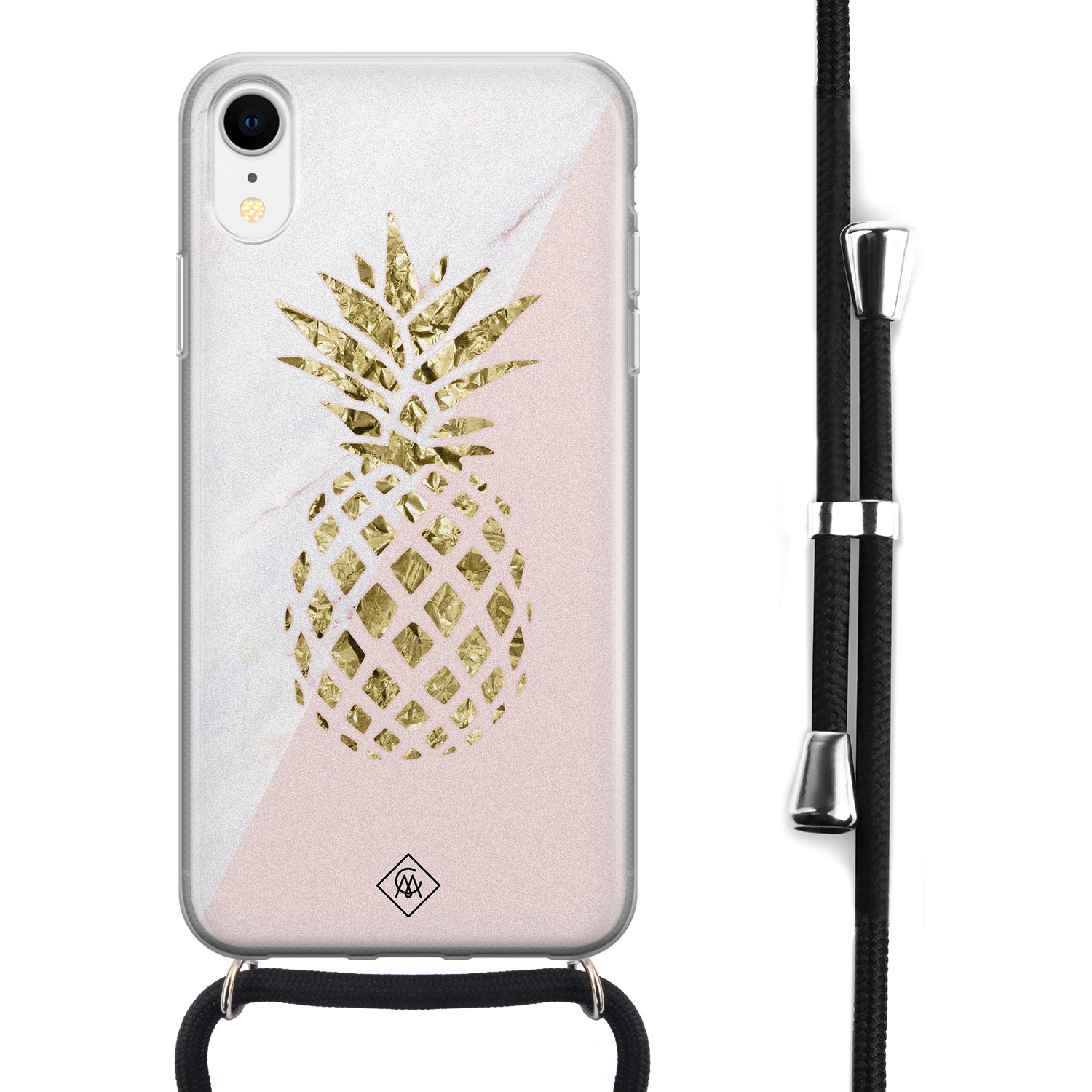 iPhone XR hoesje met koord Ananas