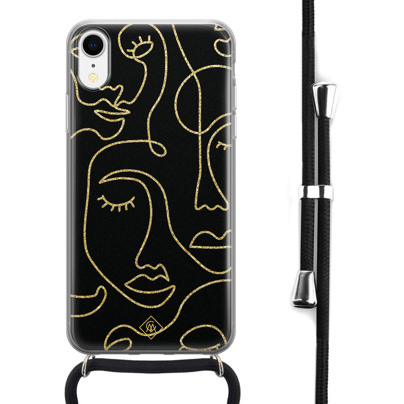 Casimoda iPhone XR hoesje met koord - Abstract faces