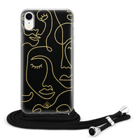 Casimoda iPhone XR hoesje met koord - Abstract faces