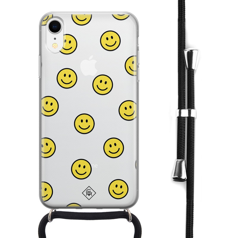 Casimoda iPhone XR hoesje met koord - Smileys