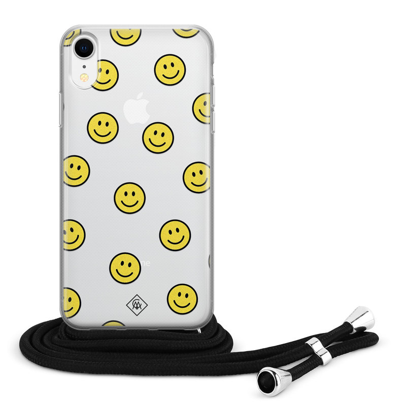 Casimoda iPhone XR hoesje met koord - Smileys