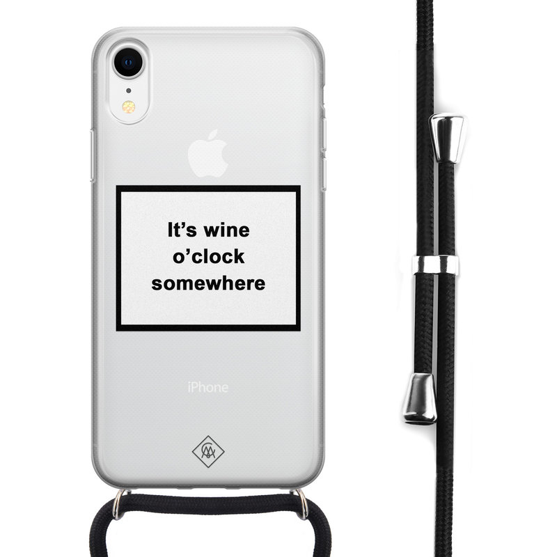 Casimoda iPhone XR hoesje met koord - Wine o'clock