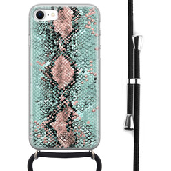 Casimoda iPhone 8/7 hoesje met koord - Snake pastel