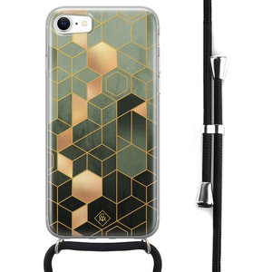 Casimoda iPhone 8/7 hoesje met koord - Kubus groen
