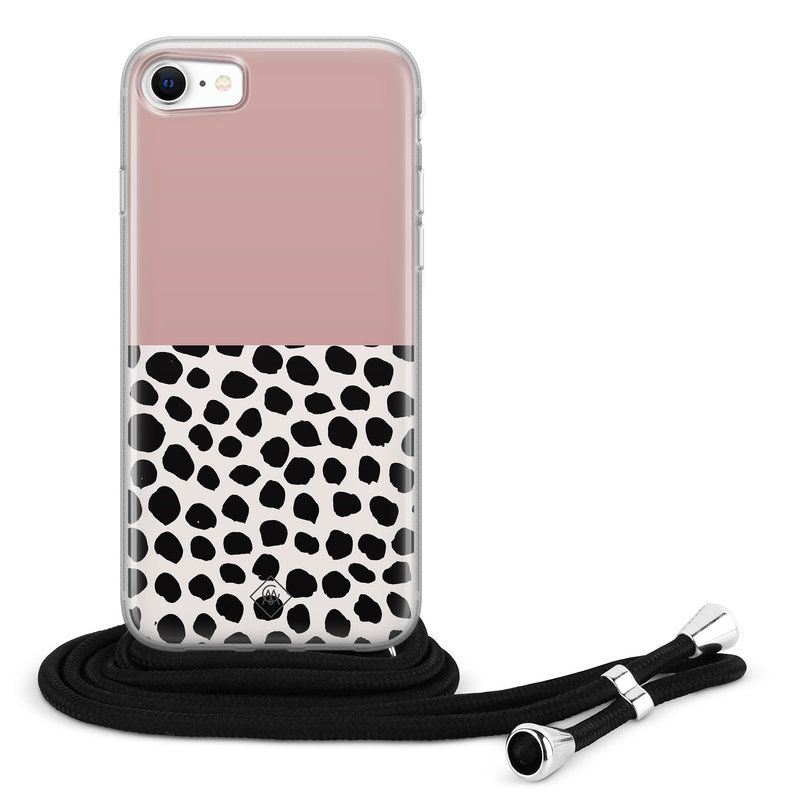 Casimoda iPhone 8/7 hoesje met koord - Pink dots