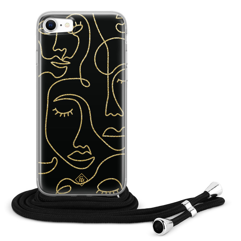 Casimoda iPhone 8/7 hoesje met koord - Abstract faces