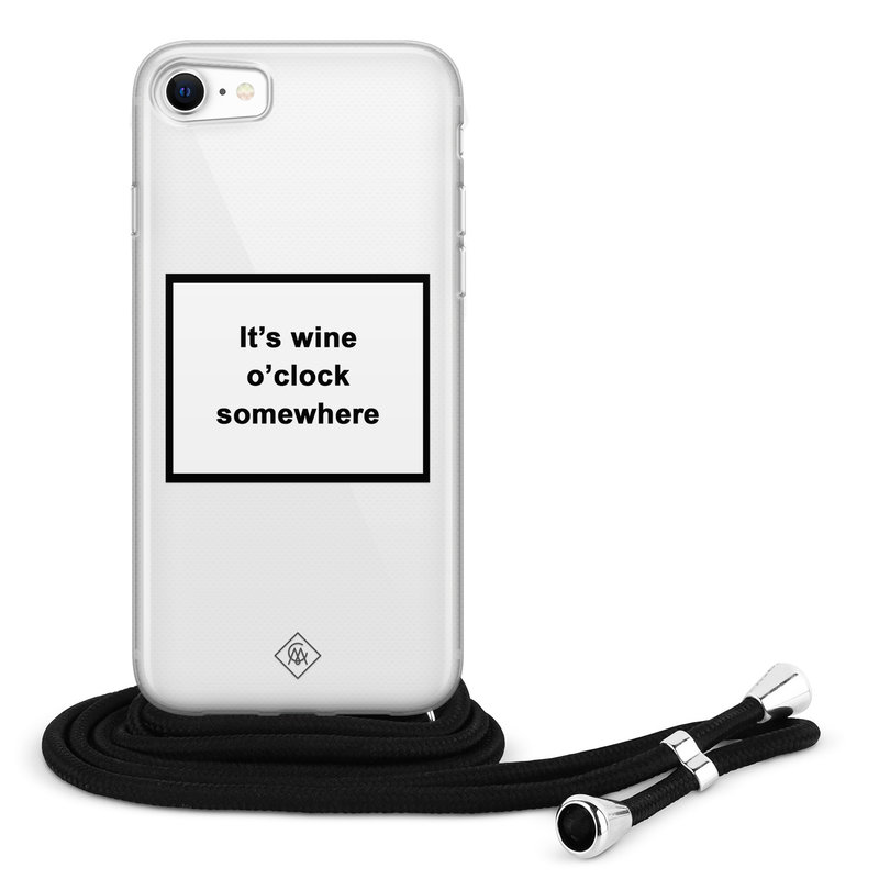 Casimoda iPhone 8/7 hoesje met koord - Wine o'clock