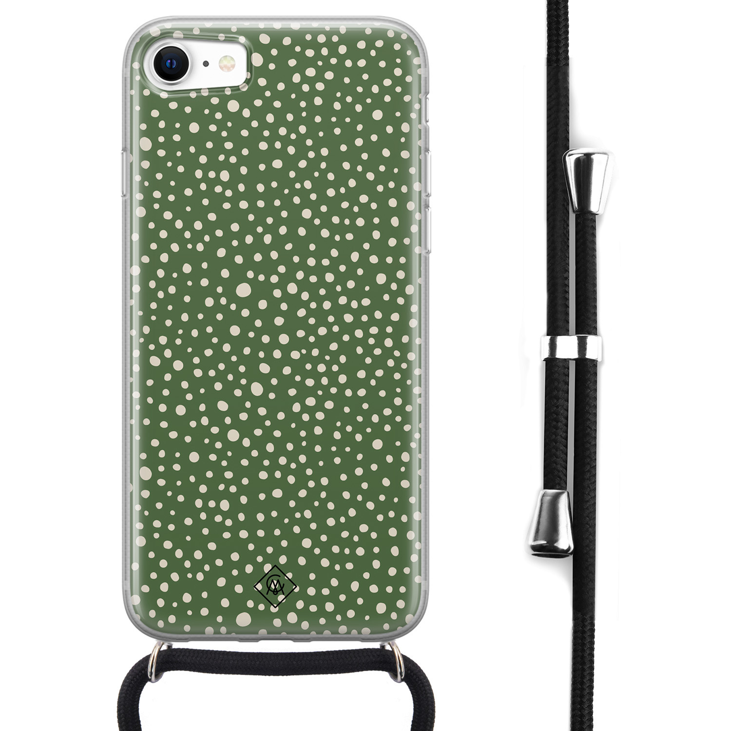 iPhone SE 2020 hoesje met koord - Green dots