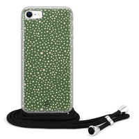 Casimoda iPhone SE 2020 hoesje met koord - Green dots