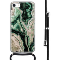 Casimoda iPhone SE 2020 hoesje met koord - Green waves