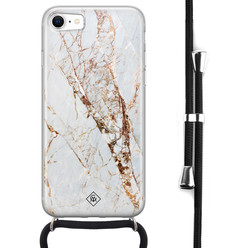 Casimoda iPhone SE 2020 hoesje met koord - Marmer goud
