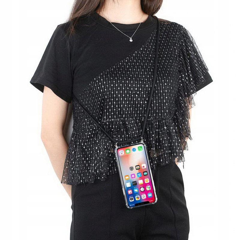 Casimoda iPhone SE 2020 hoesje met koord - Snake print roze