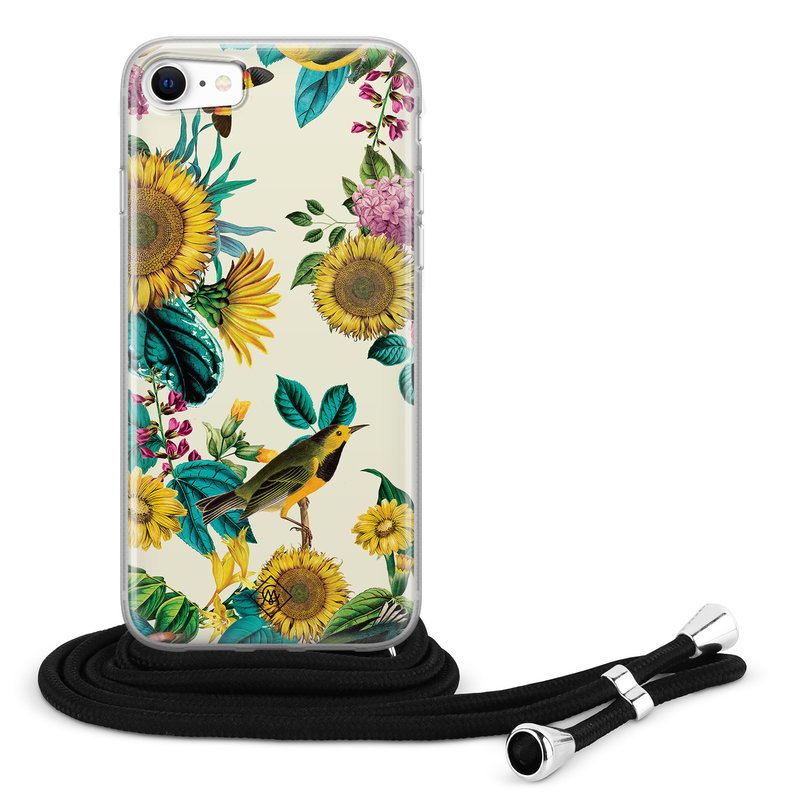 Casimoda iPhone SE 2020 hoesje met koord - Sunflowers