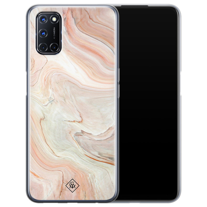 Casimoda Oppo A52 siliconen hoesje - Marmer waves