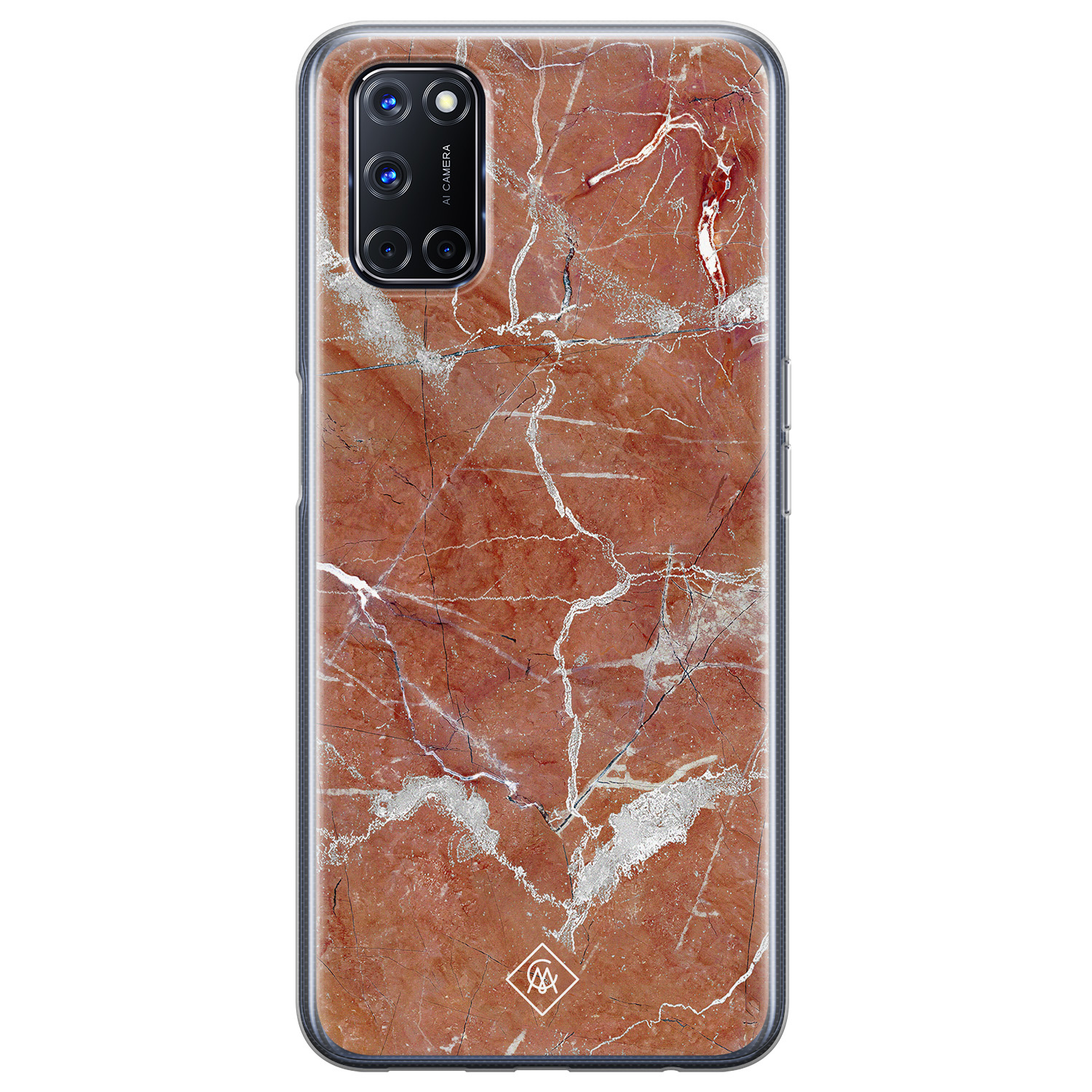 Oppo A52 siliconen hoesje - Marble sunkissed