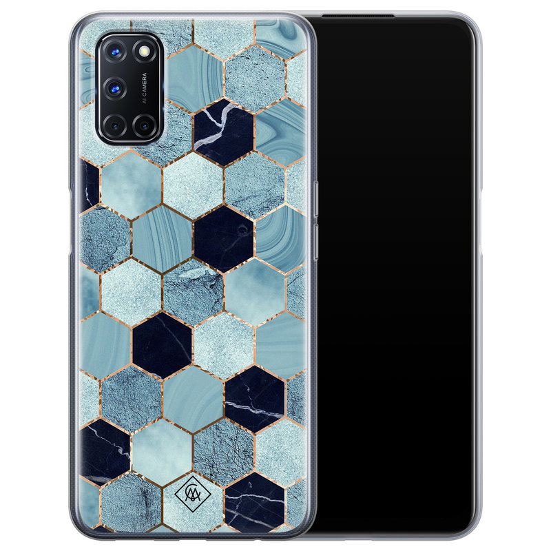 Casimoda Oppo A52 siliconen hoesje - Blue cubes