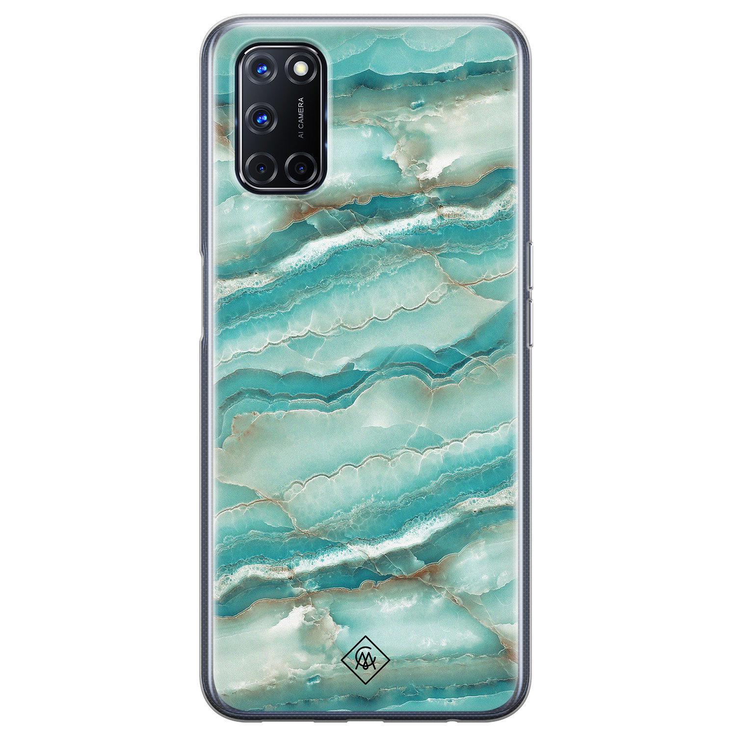 Oppo A52 siliconen hoesje Mamer azuurblauw
