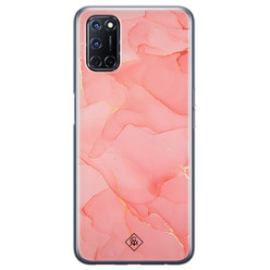 Casimoda Oppo A52 siliconen hoesje - Marmer roze