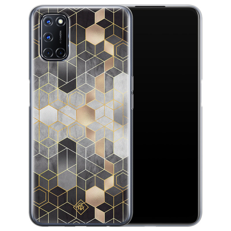 Casimoda Oppo A52 siliconen hoesje - Grey cubes