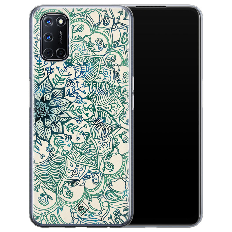 Casimoda Oppo A52 siliconen hoesje - Mandala blauw