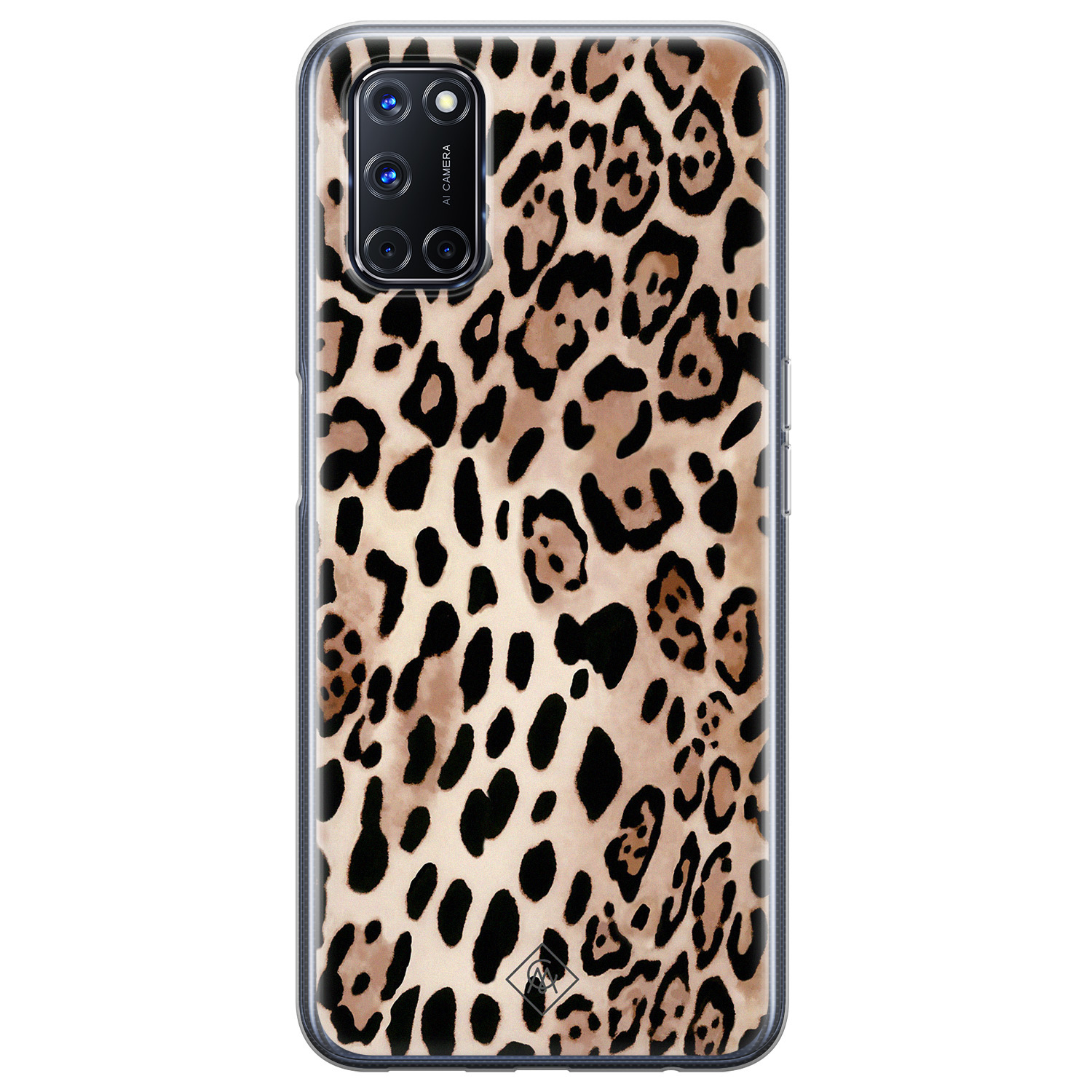 Oppo A92 siliconen hoesje - Golden wildcat