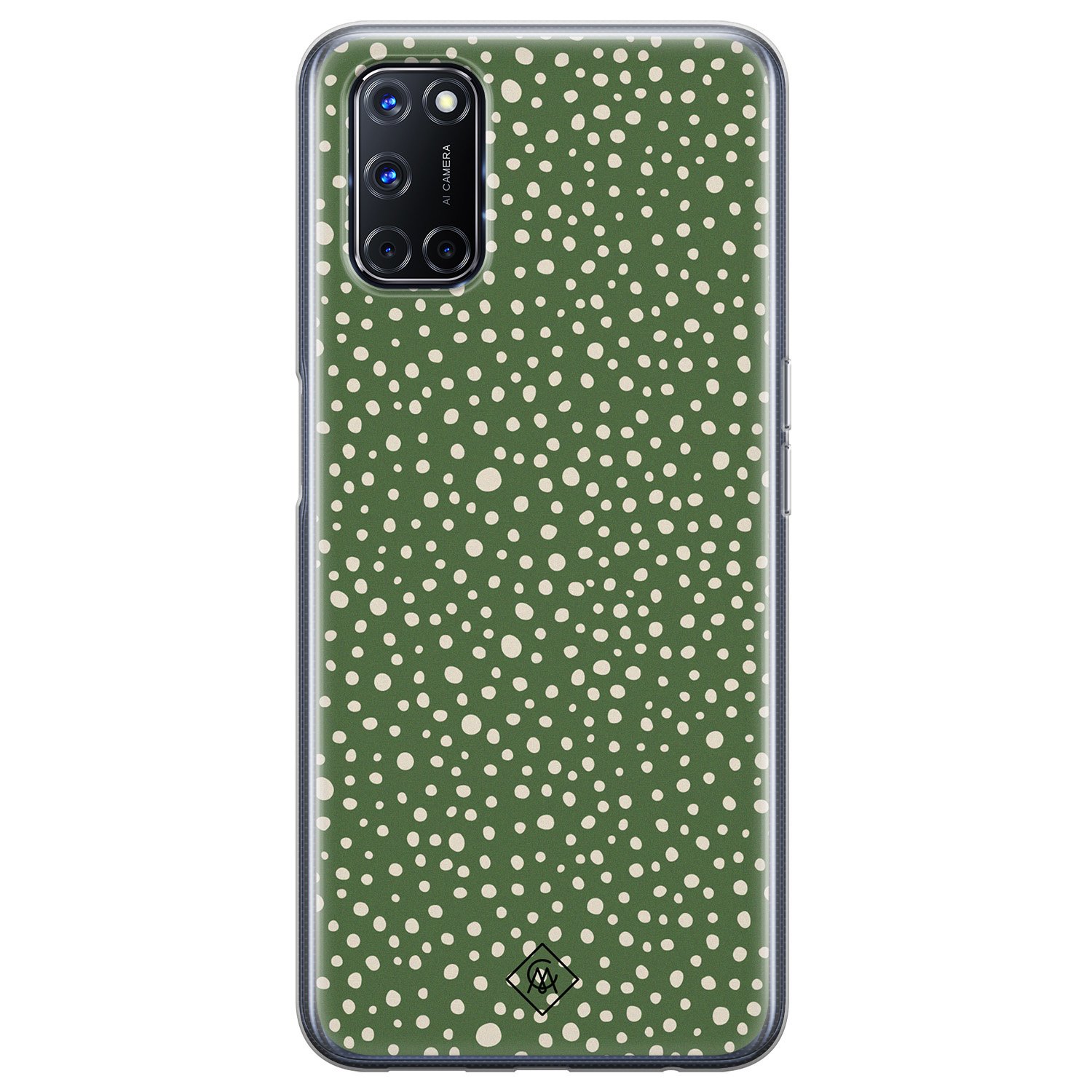 Oppo A72 siliconen hoesje - Green dots