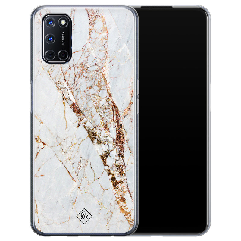 Casimoda Oppo A72 siliconen hoesje - Marmer goud