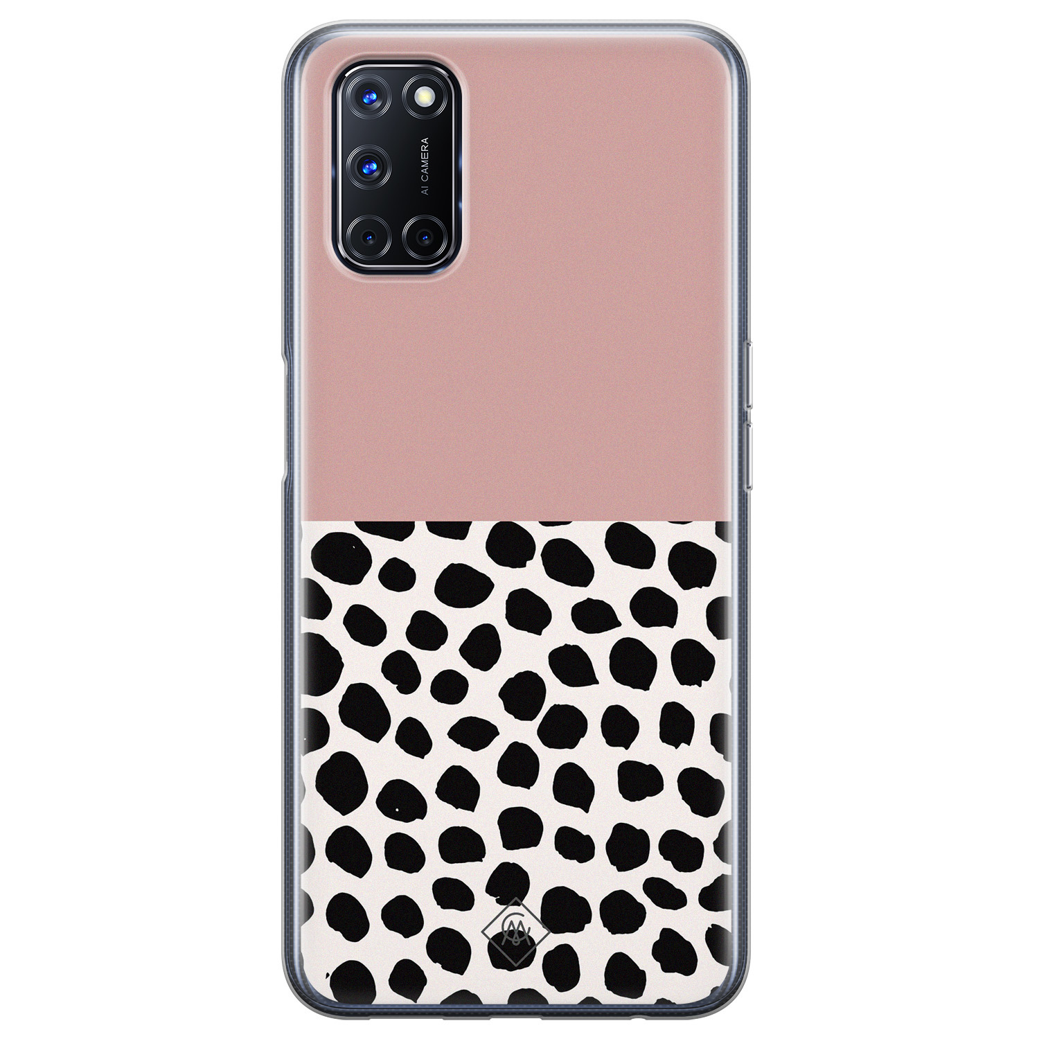 Oppo A72 siliconen hoesje - Pink dots