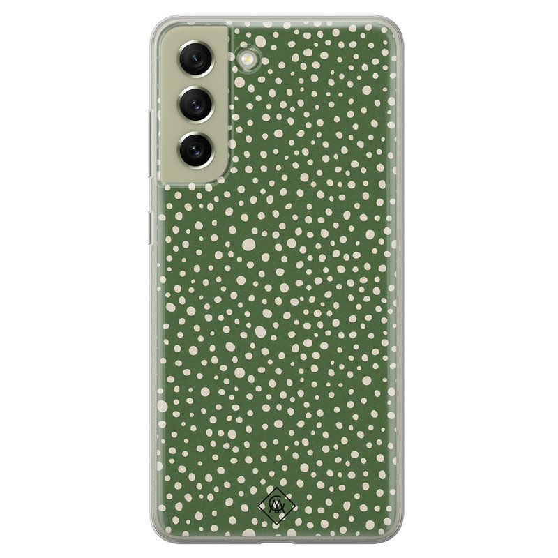Casimoda Samsung Galaxy S21 FE siliconen hoesje - Green dots