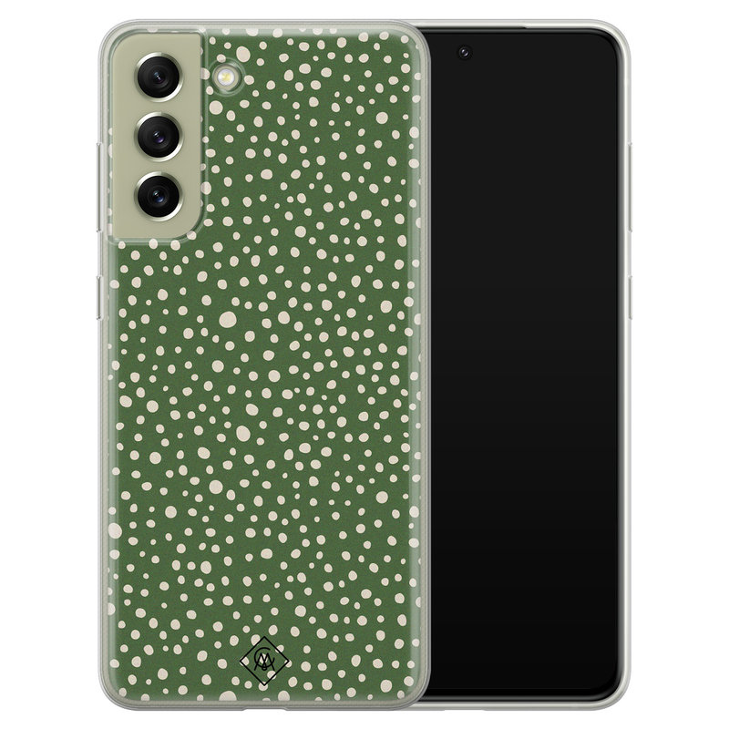 Casimoda Samsung Galaxy S21 FE siliconen hoesje - Green dots
