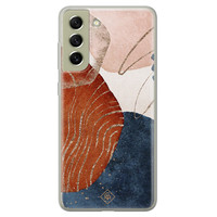 Casimoda Samsung Galaxy S21 FE siliconen hoesje - Abstract terracotta