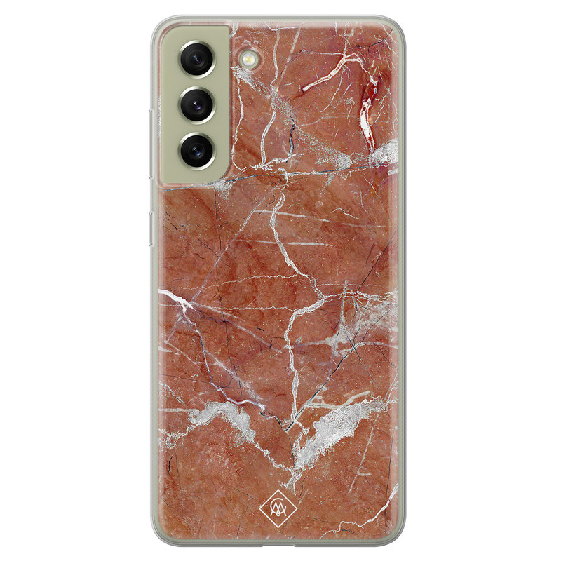 Casimoda Samsung Galaxy S21 FE siliconen hoesje - Marble sunkissed