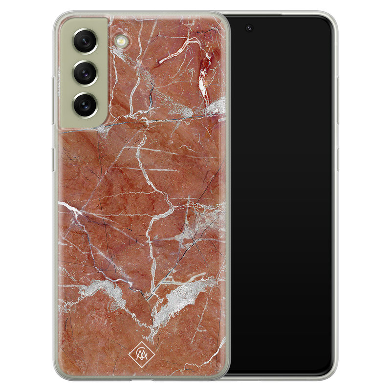 Casimoda Samsung Galaxy S21 FE siliconen hoesje - Marble sunkissed