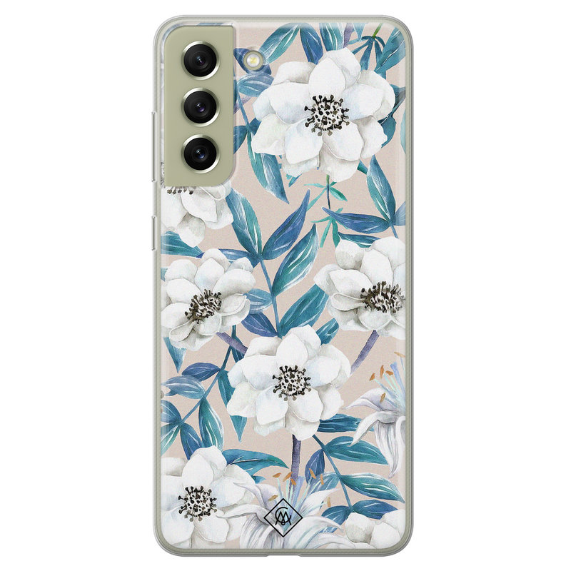 Casimoda Samsung Galaxy S21 FE siliconen hoesje - Touch of flowers