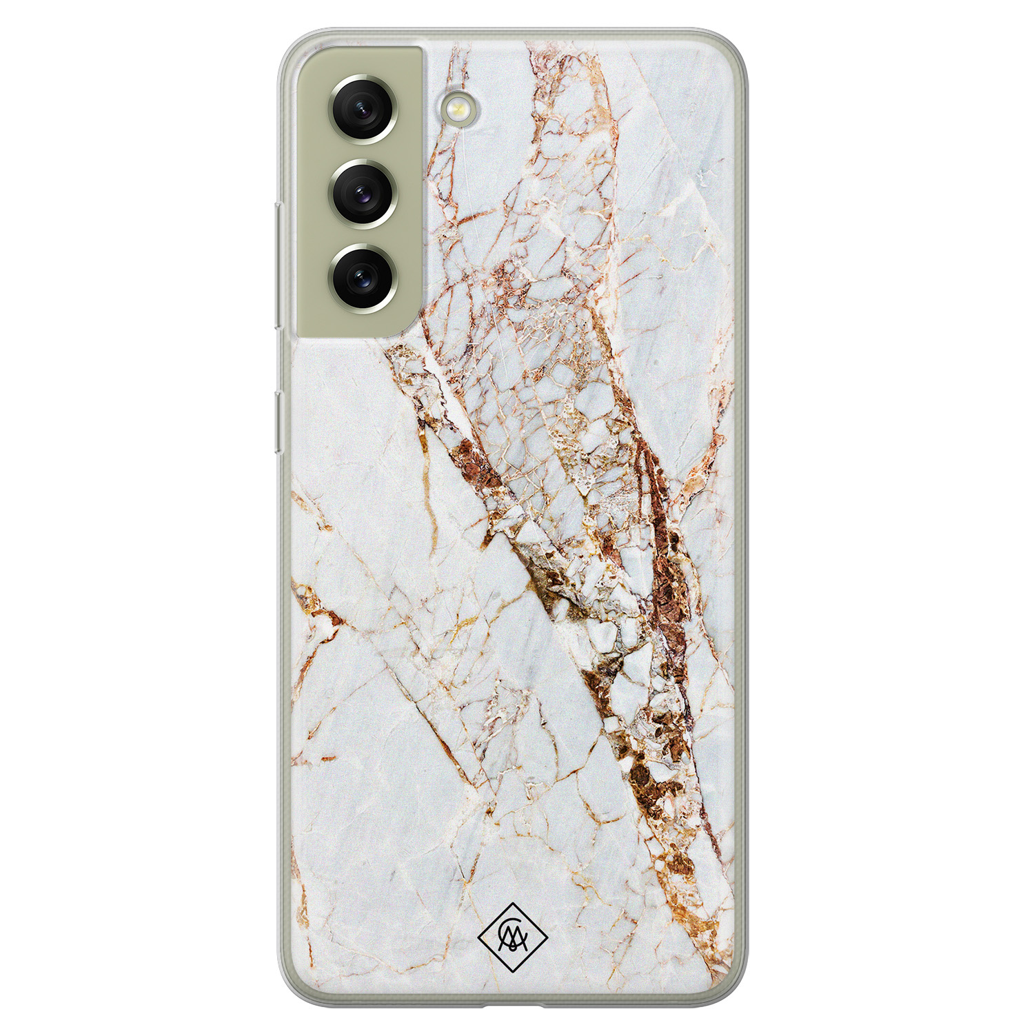 Samsung Galaxy S21 FE siliconen hoesje Marmer goud