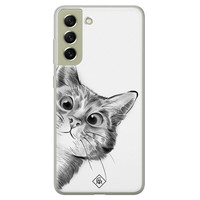 Casimoda Samsung Galaxy S21 FE siliconen hoesje - Peekaboo