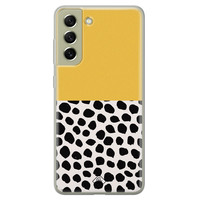 Casimoda Samsung Galaxy S21 FE siliconen hoesje - Yellow dots