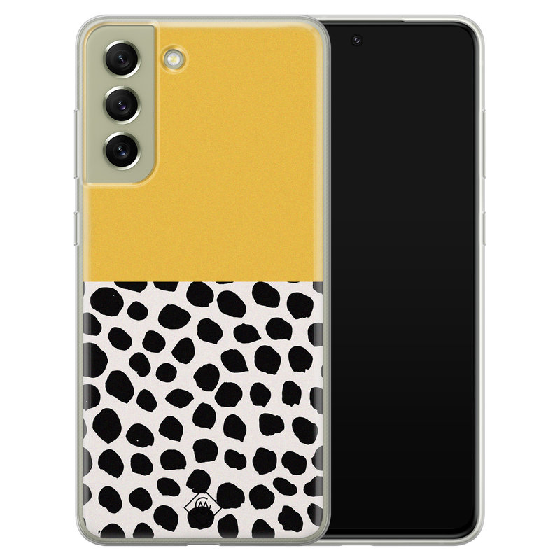 Casimoda Samsung Galaxy S21 FE siliconen hoesje - Yellow dots