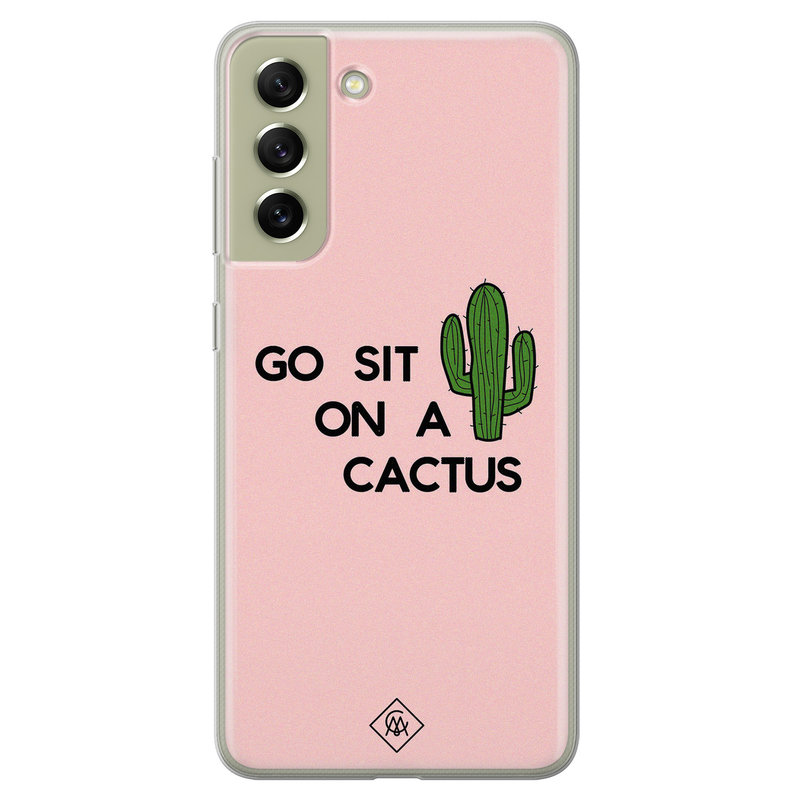 Casimoda Samsung Galaxy S21 FE siliconen hoesje - Go sit on a cactus