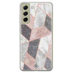 Casimoda Samsung Galaxy S21 FE siliconen hoesje - Stone grid