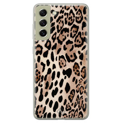 Casimoda Samsung Galaxy S21 FE siliconen hoesje - Golden wildcat