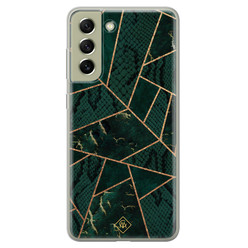 Casimoda Samsung Galaxy S21 FE siliconen hoesje - Abstract groen