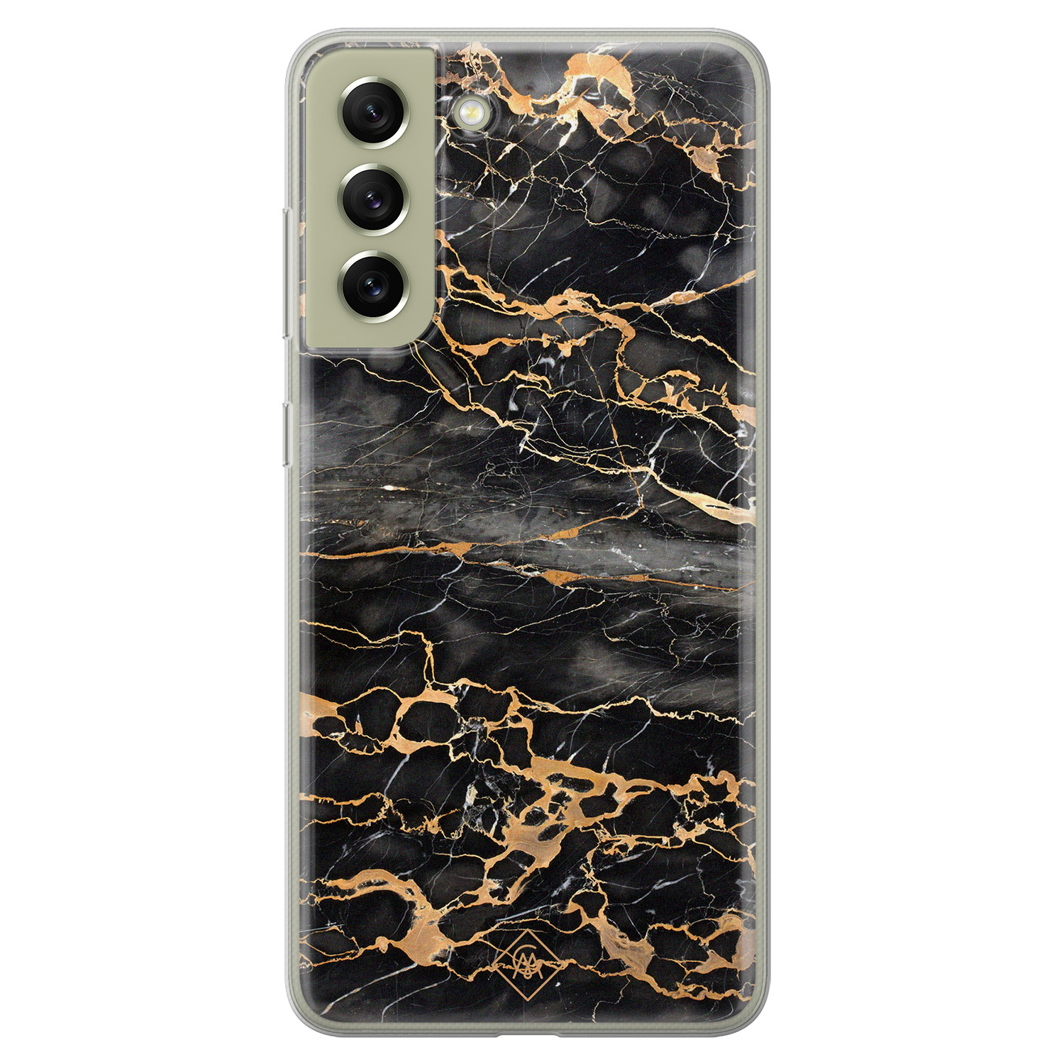 Samsung Galaxy S21 FE siliconen hoesje Marmer grijs brons