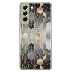 Casimoda Samsung Galaxy S21 FE siliconen hoesje - Grey cubes