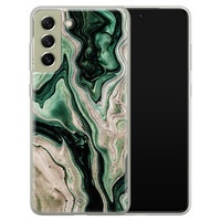 Casimoda Samsung Galaxy S21 FE siliconen hoesje - Green waves