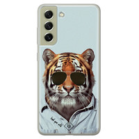 Casimoda Samsung Galaxy S21 FE siliconen hoesje - Tijger wild