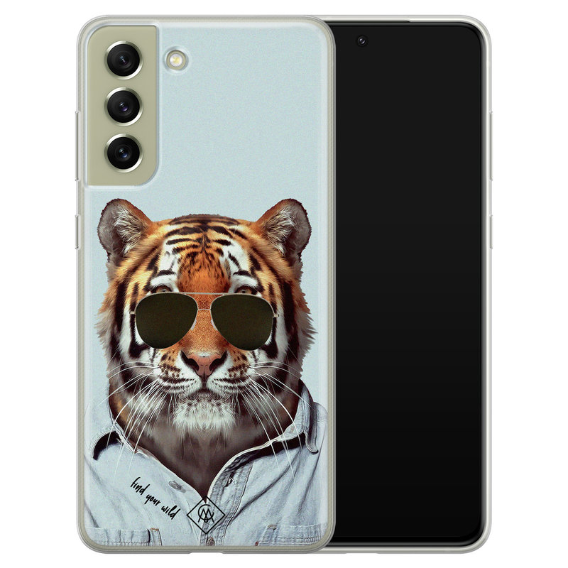 Casimoda Samsung Galaxy S21 FE siliconen hoesje - Tijger wild