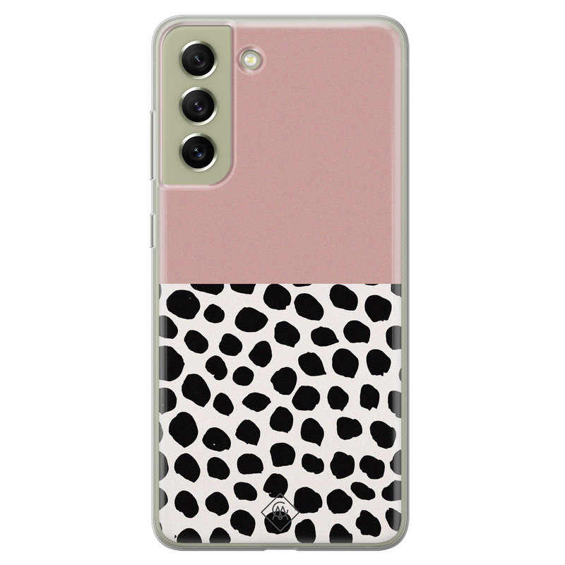 Casimoda Samsung Galaxy S21 FE siliconen hoesje - Pink dots