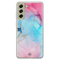 Casimoda Samsung Galaxy S21 FE siliconen hoesje - Marble colorbomb